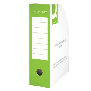 Pojemnik na dokumenty Q-CONNECT, karton, otwarte, A4 / 80mm, zielone
