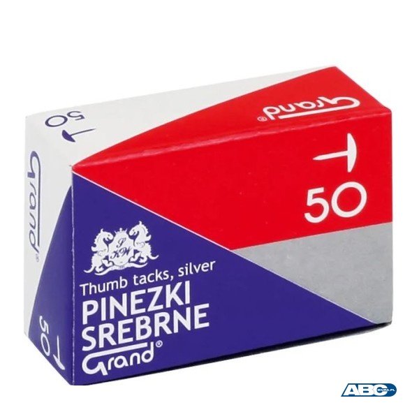 Pinezki srebrne plastikowe 50szt 110-1636 GRAND