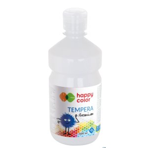 Farba tempera Premium 500ml, biały, Happy Color HA 3310 0500-0