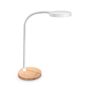 Lampka na biurko CEP CLED-0290, Flex, biały z el. drewna