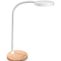 Lampka na biurko CEP CLED-0290, Flex, biały z el. drewna