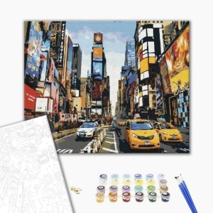 Malowanie po numerach BRUSHME, 40x50 cm, życie Times Square, 1 szt., w pudełku