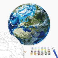 Malowanie po numerach BRUSHME, okrągły, śr. 40 cm, Ziemia, 1 szt.