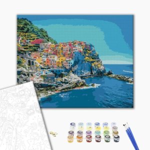 Malowanie po numerach BRUSHME, 40x50 cm, śródmorskie wybrzeże, 1 szt., w pudełku