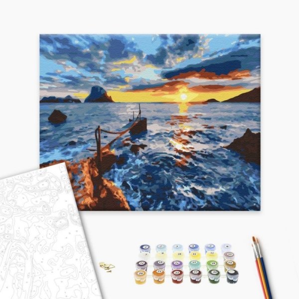 Malowanie po numerach BRUSHME, 40x50 cm, na zachodzie słońca, 1 szt., w pudełku