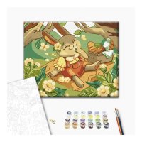 Malowanie po numerach BRUSHME, 30x40 cm, kids, zajączki na pikniku, 1 szt.