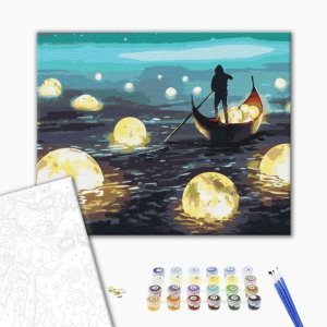 Malowanie po numerach BRUSHME, 40x50 cm, księżycowy spacer, 1 szt., w pudełku