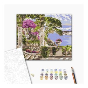 Malowanie po numerach BRUSHME, 40x50 cm, kwiaty w ogrodzie, 1 szt.