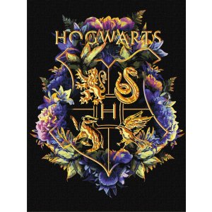 Malowanie po numerach IDEYKA, 30x40cm, metallic, Harry Potter - Herb Hogwartu, 1 szt.