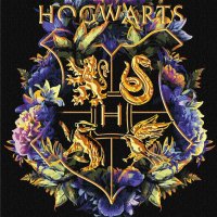 Malowanie po numerach IDEYKA, 30x40cm, metallic, Harry Potter - Herb Hogwartu, 1 szt.