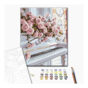 Malowanie po numerach BRUSHME, 40x50 cm, romantyczny fortepian, 1 szt., w pudełku