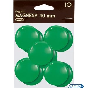 Magnesy 40mm GRAND zielone   (10)^ 130-1703