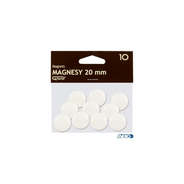 Magnes 20mm GRAND, biały, 10 szt 130-1689