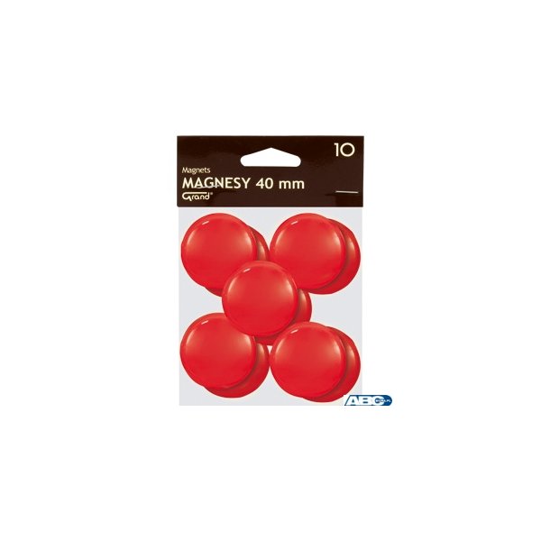 Magnesy 40mm GRAND czerwone  (10szt ) 130-1701