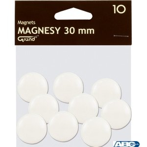 Magnes 30mm GRAND, biały, 10 szt 130-1693