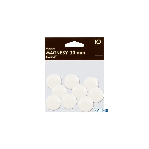 Magnes 30mm GRAND, biały, 10 szt 130-1693