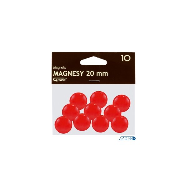 Magnes 20mm GRAND, czerwony, 10 szt 130-1688