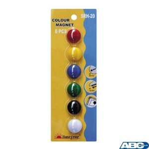 Magnesy ARGO kolorowe WF-20 opakowanie 6sztuk SRH-20