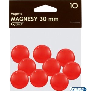 Magnes 30mm GRAND, czerwony, 10 szt 130-1695