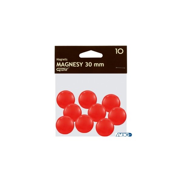 Magnes 30mm GRAND, czerwony, 10 szt 130-1695