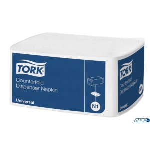 Serwetki dyspenserowe Tork, 1 warstwa, celuloza, 32x33 cm, kolor biały, 7200 szt. system N1, 10935