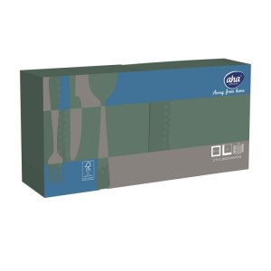 Serwetki AFH AHA, 2-warstwowe, składanie 1 / 4, 33x33cm, 250 szt., zielone