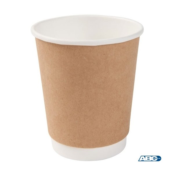 Kubki papierowe dwuwarstwowe biało-brązowe 200/250 ml (25 szt.) VDW-8