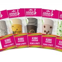 Kubki papierowe ANNA ZARADNA, 200 ml, 6 szt., mix kolorów