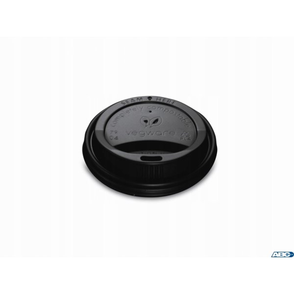 Pokrywka CPLA do kubka papierowego 250ml czarna, op. 100 szt., biodegradowalna Pap Star