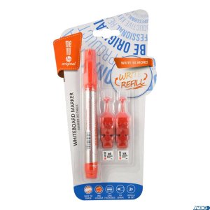 Marker suchościeralny MEMOBE  +  2 ampułki z tuszem, okrągła końcówka, czerwony MM010-05