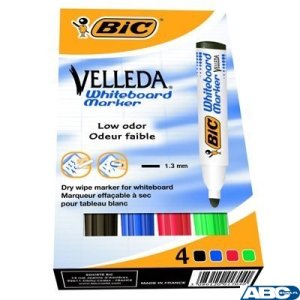 Marker suchościeralny BIC Velleda Ecolutions 1701 mix AST 4szt, 904941