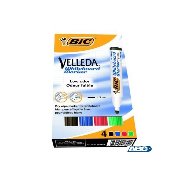 Marker suchościeralny BIC Velleda Ecolutions 1701 mix AST 4szt, 904941