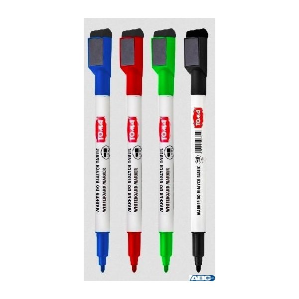 Pisaki do białych tablic z magnesem w nasadce, końcówka 1,5mm mix TO-268 Toma