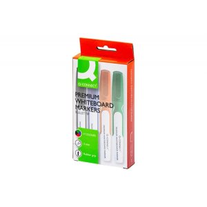 Marker do tablic Q-CONNECT Premium, gum. rękojeść, okrągły, 2-3mm (linia), 4szt., mix kolorów  /  KF26113