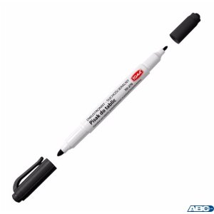 Pisaki 2-stronne do białych tablic TOMA, 2 końcówki cienkie 0,5 i 0,8mm, czarny TO-270 Toma