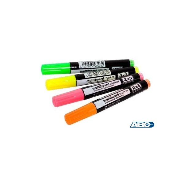 Markery suchościeralne Multiboard 4szt. fluorescencyjne 2X3 AS143