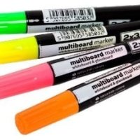 Markery suchościeralne Multiboard 4szt. fluorescencyjne 2X3 AS143