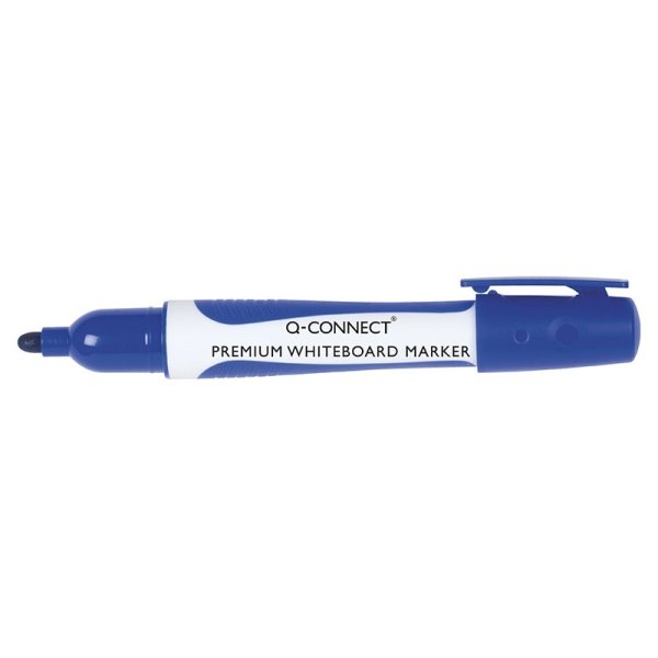 Marker do tablic Q-CONNECT Premium, gum. rękojeść, okrągły, 2-3mm (linia), niebieski
