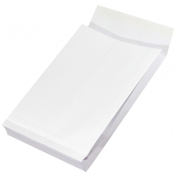 Koperty RBD z taśmą silikonową OFFICE PRODUCTS, HK, C4, 229x324x38mm, 130gsm, 250szt., białe