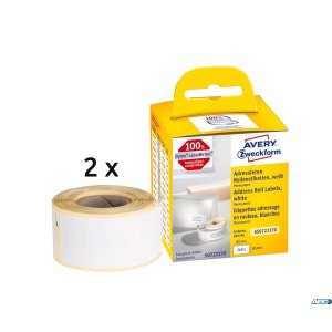 Etykiety adresowe AS0722370 28x89 260 et. x 2 w rolce do termodruku, trwałe, białe, Avery Zweckform (X)