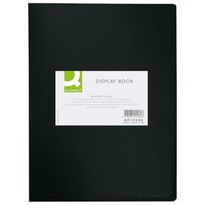 Teczka ofertowa Q-CONNECT, PP, A3, 380mikr., 20 koszulek, czarna z etykietą