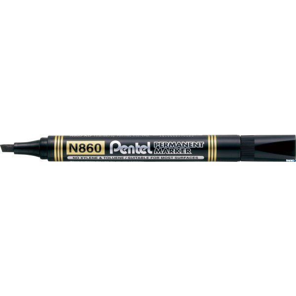 Marker permanentny N860 czarny ścięta końcówka PENTEL