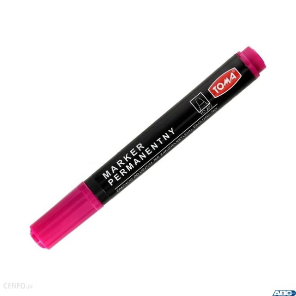 Marker permanentny, końcówka okrągła 1,5mm,  różowy TO-202 Toma