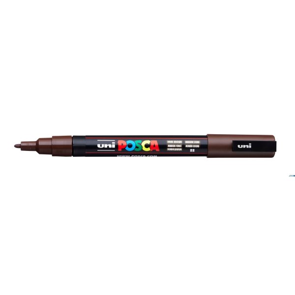 Marker z tuszem pigmentowym PC-3M ciemno-brązowy POSCA UNPC3M/DCBR