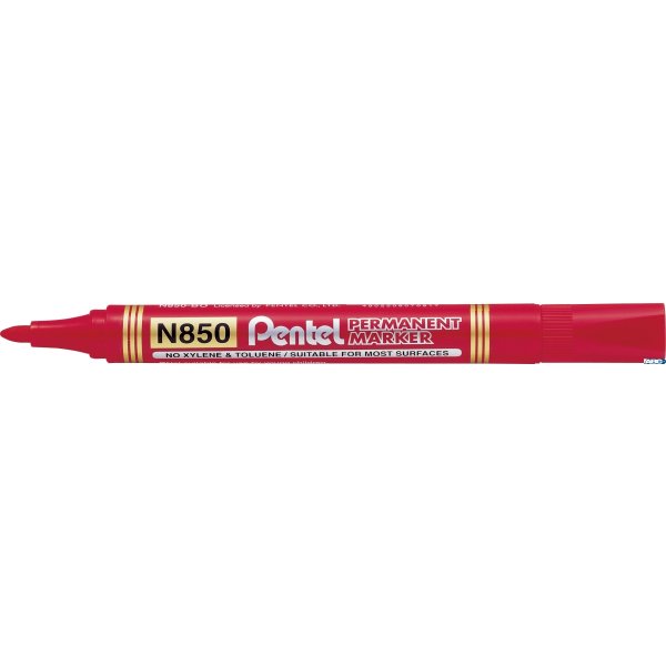 Marker permanentny N850 czerwony okrągła końcówka PENTEL