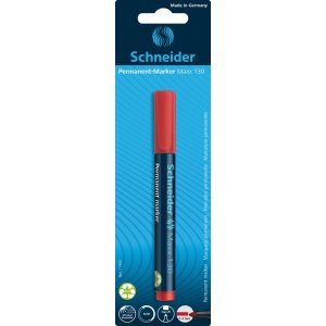 Marker permanentny SCHNEIDER Maxx 130, okrągły, 1-3mm, blister, czerwony