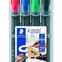 Marker Lumocolor, wodoodporny, okrągły, 4 kol. (2, 3, 5, 9) w etui box, Staedtler S 352 WP4
