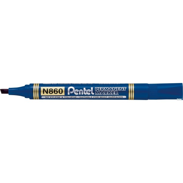 Marker permanentny N860 niebieski ścięta końcówka PENTEL