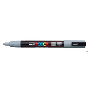 Marker z tuszem pigmentowym PC-3M szary POSCA UNPC3M / DSZ