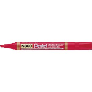 Marker permanentny N860 czerwony ścięta końcówka PENTEL